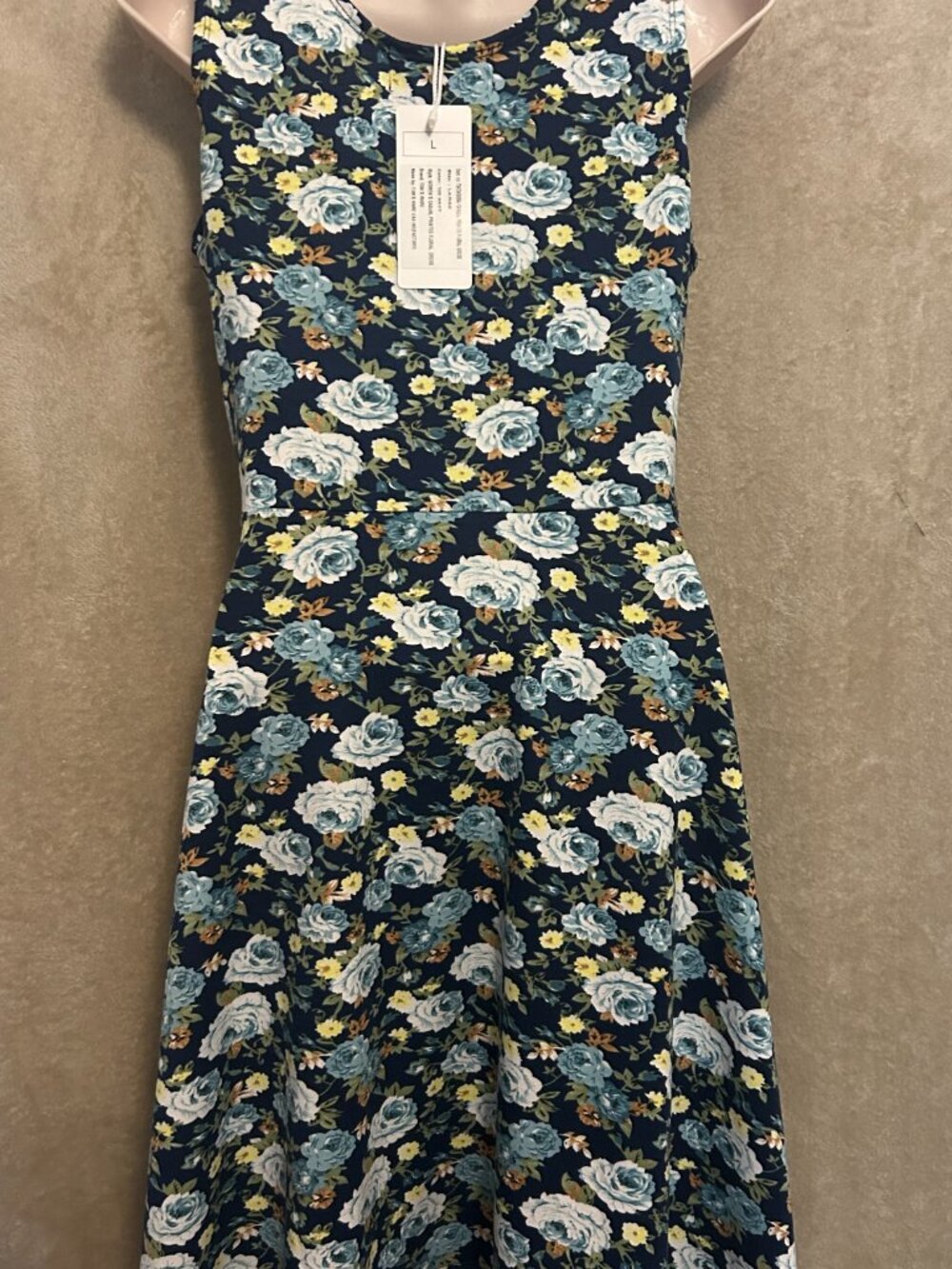 NWT- Tom's Ware Large Jersey StretchSleeveless Dress - Picture 3 of 5